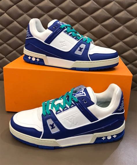 louis vuitton mens blue sneakers